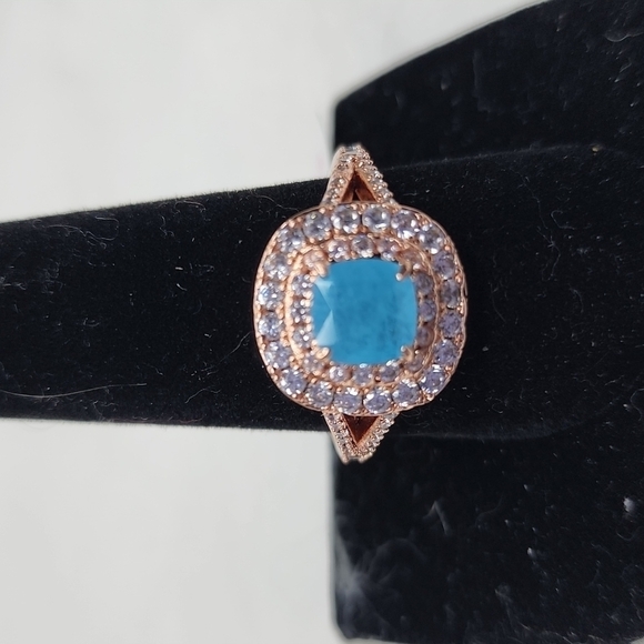 🎄NWT AQUA BLUE QUARTZ RING🎄 - Picture 1 of 12
